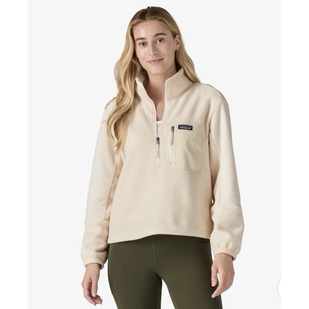Patagonia Women's Microdini 1/2 Zip Pullover Natural Ivory Lightweight Gorp L